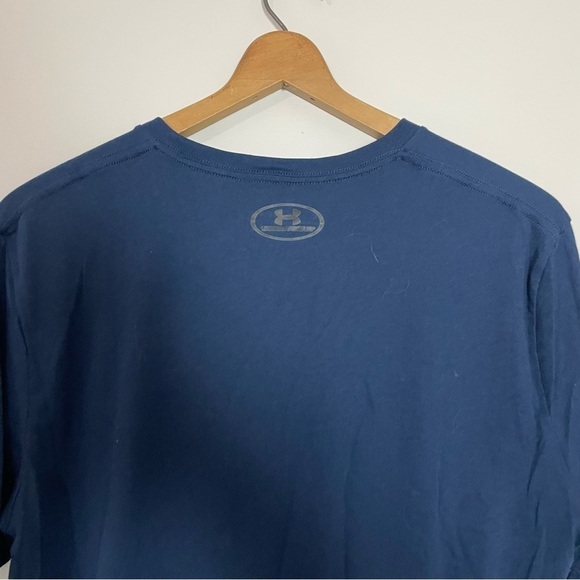 [Under Armour] Men's Dark Blue Crewneck Short Sleeve T-shirt Athleisure - Picture 6 of 6